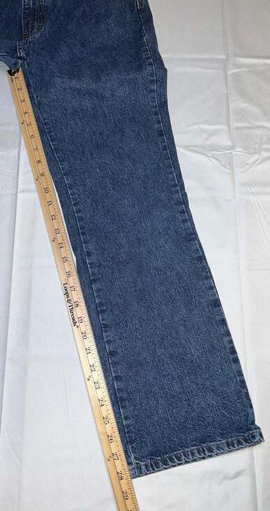 Vintage Calvin Klein Bootcut Jeans Size 8x30 Doublestone Wash Blue Denim #5 - Picture 4 of 9